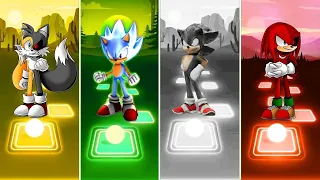 Tails Exe Sonic 🆚 Knuckles Exe Sonic 🆚 Dark Sonic 🆚 Hyper Sonic | Sonic Tiles Hop EDM Rush