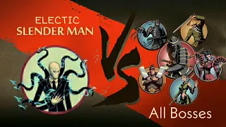 Shadow Fight 2 Electric Slender man vs ALL BOSSES Gates of Shadows Most Amazing