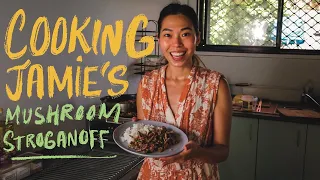 Cooking Jamie Oliver's Delicious Mushroom Stroganoff
