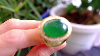 Gem Gardener: Type A Jade Men's Ring 22k, Daylight