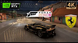 FORZA HORIZON 5 Gameplay - night driving Ferrari FXX-K + more [4K 80FPS RAY TRACING] - No Commentary
