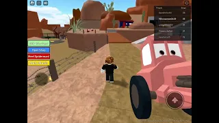 Playing save Lightning McQueen Adventure Obby in Roblox