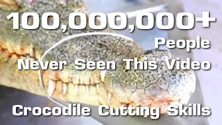 Thai Food - GIANT CROCODILE CUTTING Crocodile Meat BBQ Bangkok Thailand | Tasty Street