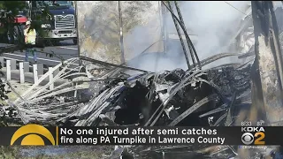 Semi Truck Catches Fire After Crash Along Pa. Turnpike