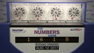 Evening Numbers Game Drawing: Saturday, August 12, 2017