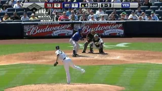 2009 Yankees: A.J. Burnett pitches 6 innings, strikes out 12, allows 3 runs vs Rangers (8.27.09)