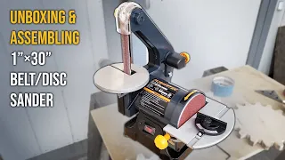 Unboxing and Assembling a PowerTec 1x30 Belt/Disc Sander