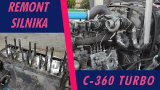 C 360 remont silnika i montaż turbiny - krok po kroku /C360 turbo/ #MegaGarage #C360 #C360Turbo