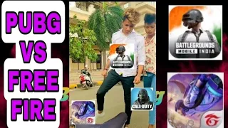 Pubg vs Free Fire 🔥 Battlegrounds Mobile India vs Free Fire vs tik tok vs Pubg vs call of duty