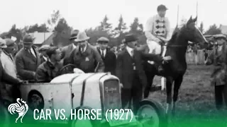Car Challenges Horse In A Race (1927) | Sporting History