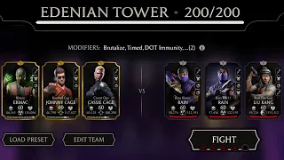 The End! | Edenian  Fatal Tower Final Boss Battle 200 using Gold Team | MK Mobile