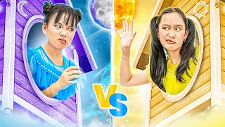 Day Girl vs Night Girl! One Colored House Challenge! - Funny Stories About Baby Doll Family