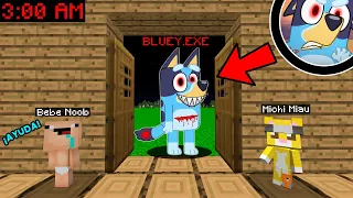 ¡NUNCA LE ABRAS LA PUERTA A BLUEY.EXE A LAS 3 AM EN MINECRAFT! | Michi Miau y Bebe Noob Escapan