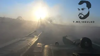 БМПТ Терминатор ведёт огонь по позициям ВСУ в районе Кременной