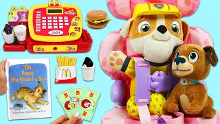 Paw Patrol Baby Rubble Road Trip McDonalds Happy Meal & Puppy Adoption Day Kids Learning Story Time!
