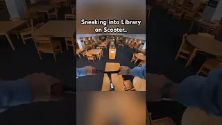 He Snuck into the LIBRARY… #shorts #viral #scooter #school #library #insane