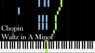 Chopin - Waltz in A Minor, B. 150 (Piano Tutorial) [Synthesia]