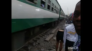 Train Driving through Yaba market, Lagos Nigeria
