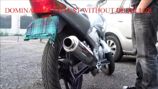 YAMAHA YBR 250 STOCK VS DOMINATOR EXHAUST