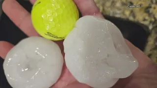 Massive hail stones seen during Kansas City storm