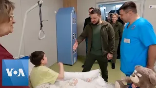 Zelenskyy Visits Children From Mariupol in Hospital