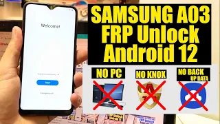 Samsung A03 FRP Bypass (Without pc) | Samsung SM-A035F Google Account Bypass Android 12