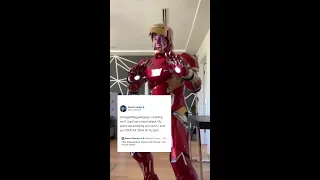 ROBERT DOWNEY JR reacts to DAVID DOBRIK"S IRONMAN video and wishes him on his Birthday. #shorts