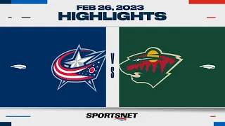 NHL Highlights | Blue Jackets vs. Wild - February 26, 2023