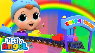 Baby John's Colors Train Song on the Rainbow Road! | Best Cars & Truck Videos for Kids