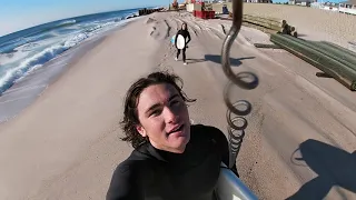 BARRELING Spring Surf in New Jersey!! May 2020 - Go Pro POV