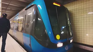Sweden, Stockholm, subway ride from Skanstull to Medborgarplatsen