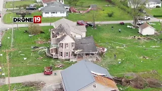 Drone video captured in Portage County shows tornado damages