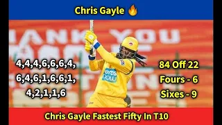 Gayle Fastest 50 in T10 Abu Dhabi 2021 || 84 off 22 Balls ||  Hit 9 sixes against Maratha Arabian