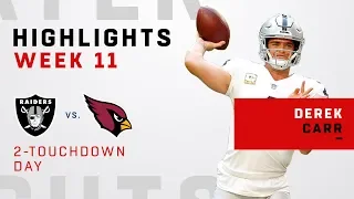 Derek Carr Highlights vs. Cardinals