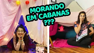 CONSTRUÍMOS CABANAS SOMENTE COM O QUE TÍNHAMOS EM CASA | Luluca