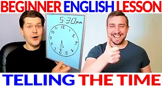 Easy Beginner English Listening Course Lesson: Telling Time ⌚ New Year's Eve 🎆 Comprehensible Input