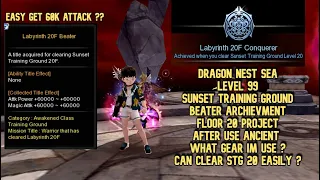 DNSEA Lv99 Sunset Training Ground Beater F20 Project After Use Ancient : What Gear im Use For Clear?