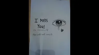 I miss you drawing / Broken friendship drawing / #Sad #brokenfriendship #missingfriend #drawing 😥😔💔