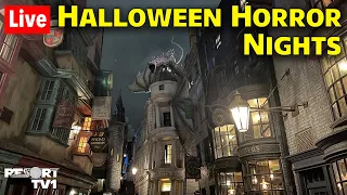 🔴Live: Halloween Horror Nights with Death Eaters, Scare Zones & More - 10-18-23 - Universal Studios