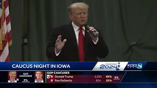 Trump's initial thoughts after being named winner of Iowa caucuses