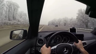 Mercedes C350 W204 C-Class Autobahn Acceleration 100-200