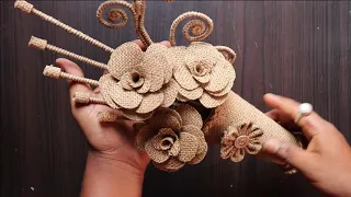 Crafts with Jute | Jute rope Home decor flower vase | Amazing Art and Crafts with Jute Twine