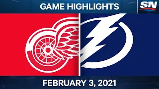 NHL Game Highlights | Red Wings vs. Lightning - Feb. 3, 2021