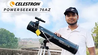 Celestron Powerseeker 76AZ Reflector Telescope Unboxing & Detail Review 🔭