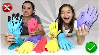 DESAFIO NÃO ESCOLHA A LUVA ERRADA DE SLIME!! (Don't Choose The Wrong Glove Slime Challenge!)
