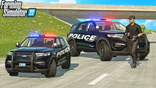 TROLLING POLICE WITH MINI COP CAR | FARMING SIMULATOR 22