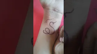 "S" letter cute amazing heart💖 wrist temporary tatoo design|Art City|#shorts #trending #viral #short