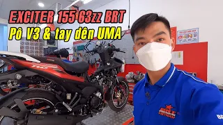 Ex155 63zz KHÔNG dành cho người chơi hệ bấm GPS | cam nhỏ | pô êm UMA V3 | tay dên UMA