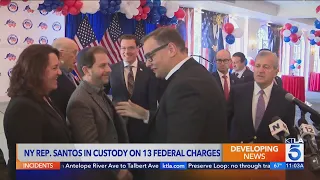 Rep. George Santos in custody on 13 federal charges