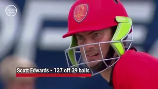 World record century -137* off 39balls (18×6,5×4) FastesT10Hunder-scott Edwards ECL19👍👍👍